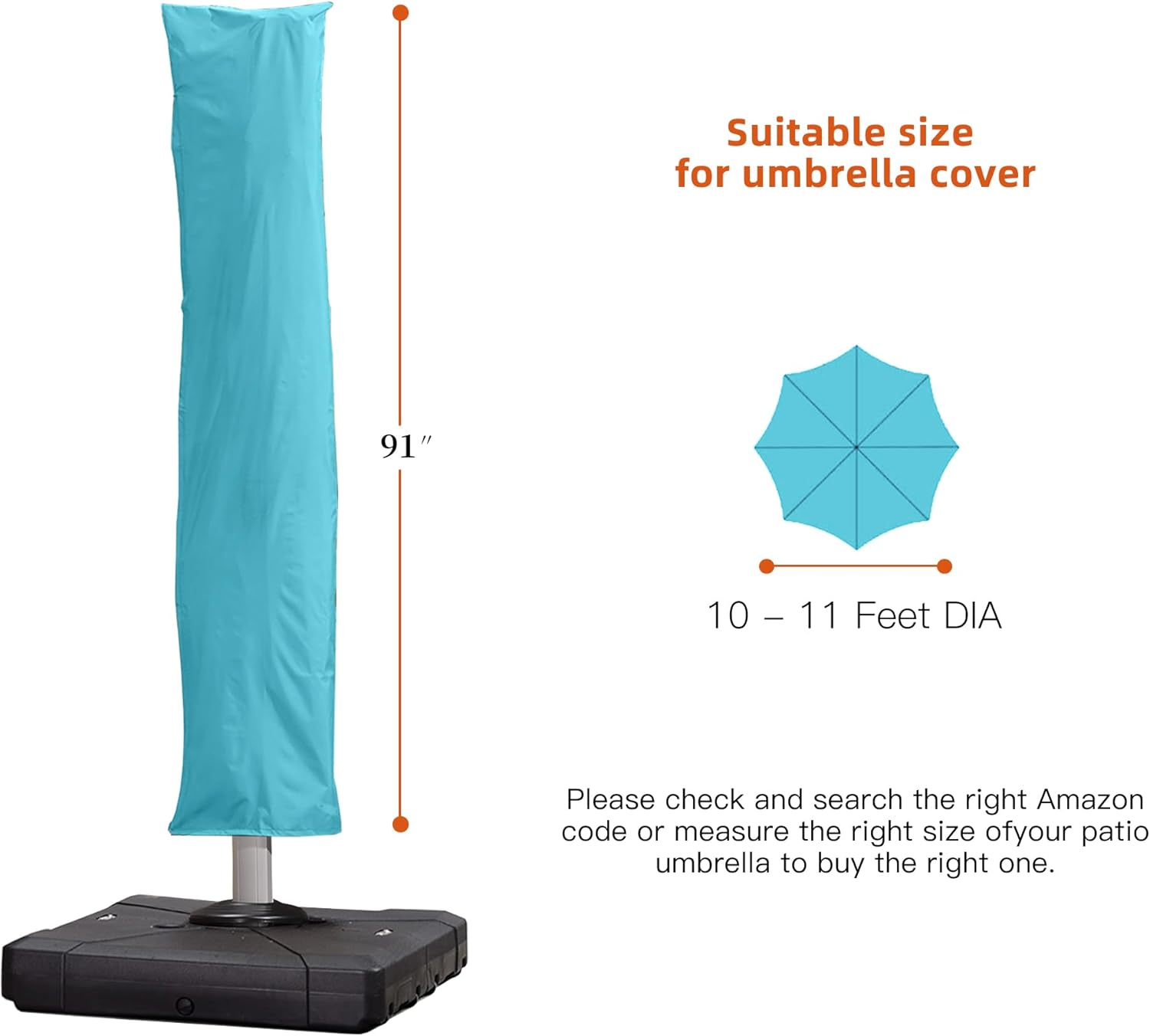 PURPLE LEAF Patio Umbrella Cover Outdoor Offset Cantilever Umbrella Cover with Zipper,UV Resistant and Rod, S Size Brick Red