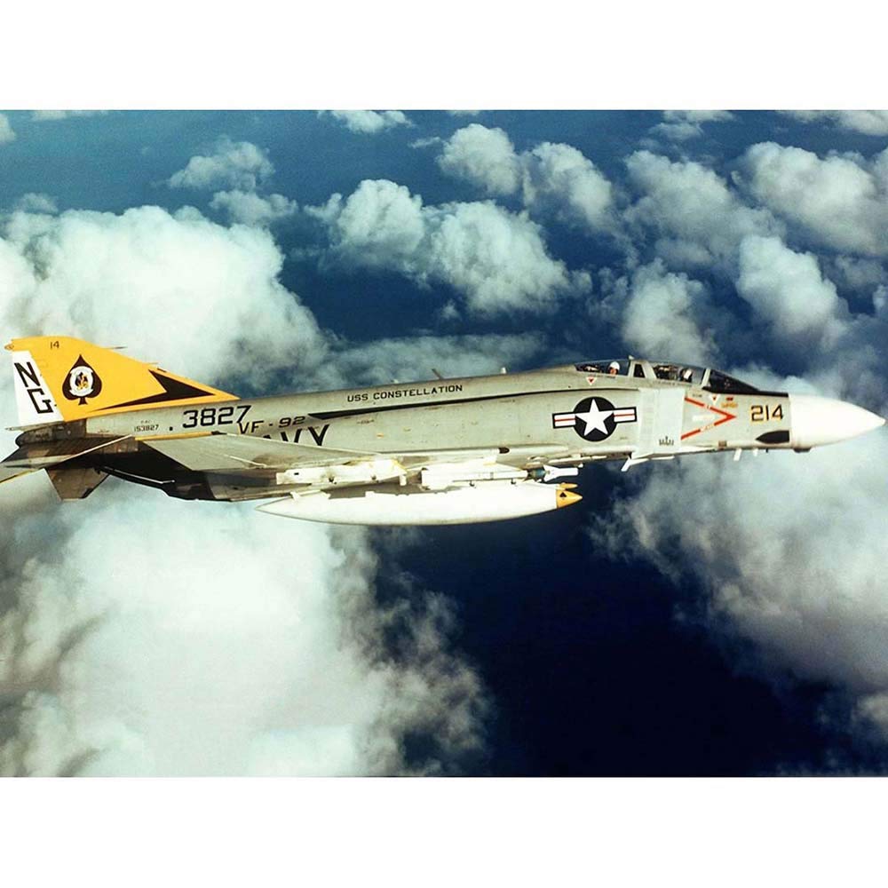 Wee Blue Coo Military Air Plane Fighter Jet F4J Phantom Usaf Navy Art Print Poster Wall Decor 12X16 Inch
