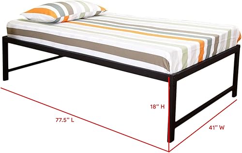 Miniatura 6 de Kings Brand Furniture - Marco de cama de sofá cama de metal negro con plataforma de tamaño individual
