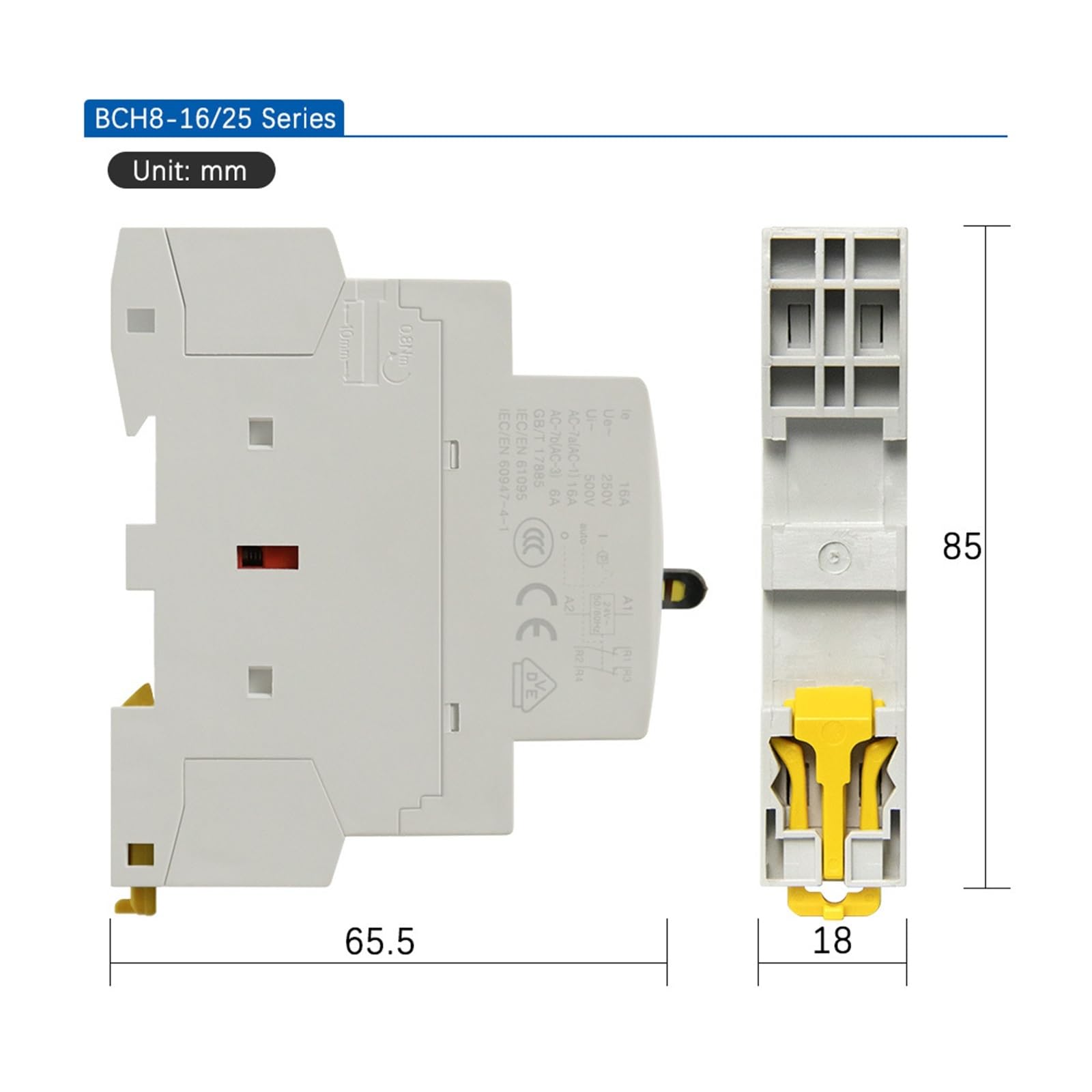 Stycznik AC 220 V na szynie DIN jednofazowy modułowy 16A 25A Mini 24V 220V 2No 2Nc 110V elektryczny 230V cichy przekaźnik elektroniczny Rele D (1NO1NC, 110V)
