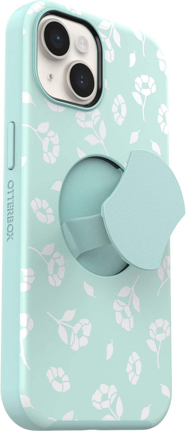OtterBox iPhone 14 and iPhone 13 OtterGrip Symmetry Series Case - Poppies by The SEA (Blue), Built-in Grip, Sleek Case, Snaps to MagSafe, Raised Edges Protect Camera & Screen - Image 5