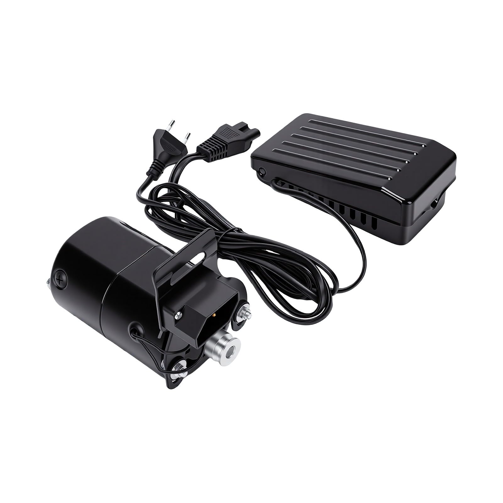 Asixxsix Motor para Máquina de Coser, Kit de Motor Eléctrico con Pedal, 250 W 12000 RPM, Correa, Soporte, Tornillos y Escobilla de Carbón, for Máquinas de Coser Domésticas Antiguas