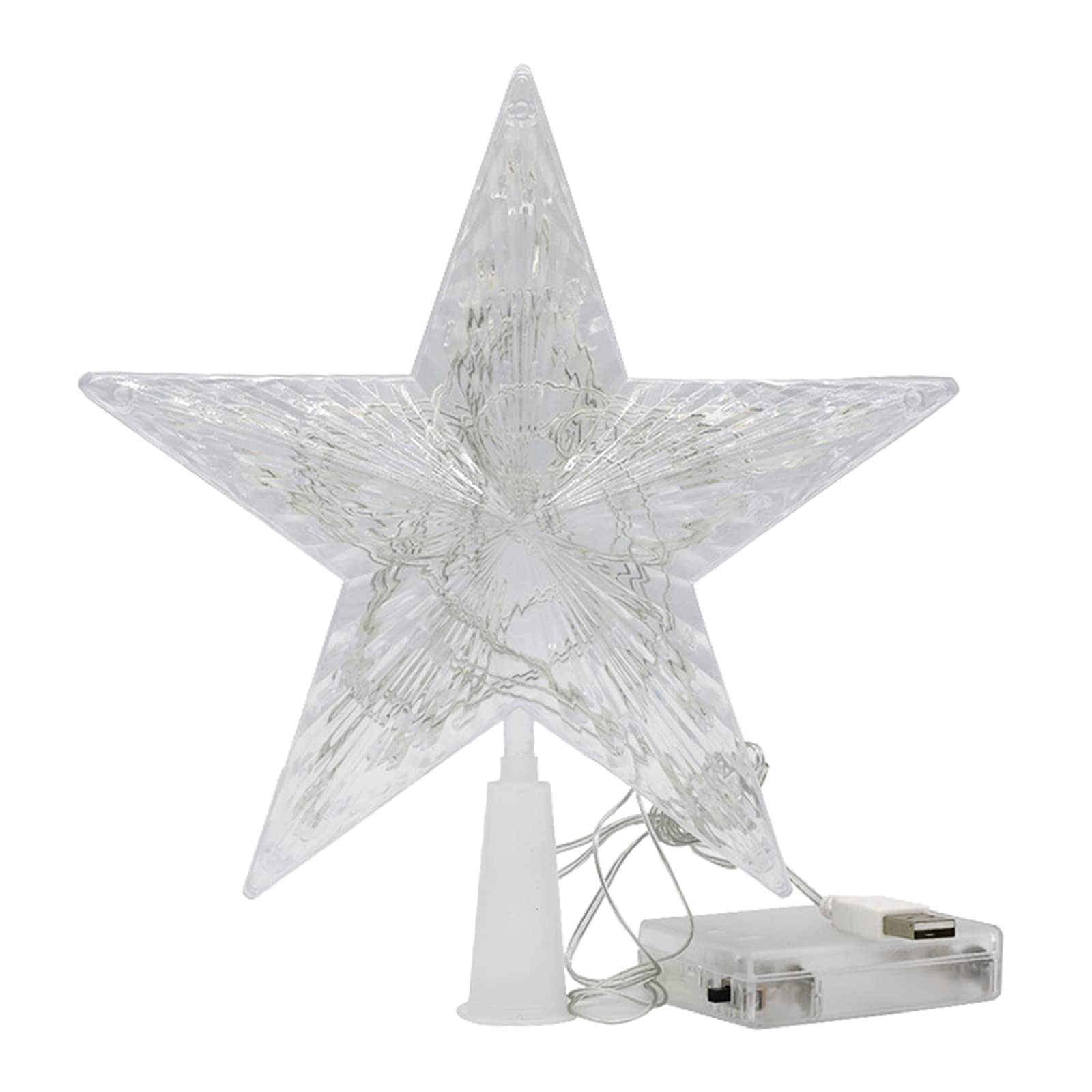 Tsophreniq Christmas Tree Star with Colorful LED Light Treetop for Christmas Tree Decorations Tabletop Party Ornament 9 Inch Led