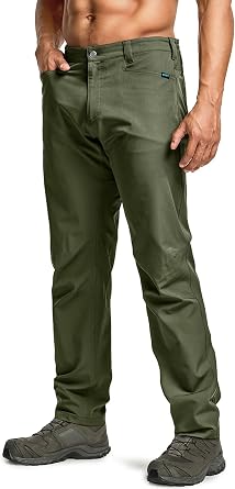 CQR Mens Quick Dry Tactical Pants, Water Resistant Outdoor Pants, Lightweight Stretch Cargo Work Hiking Pants