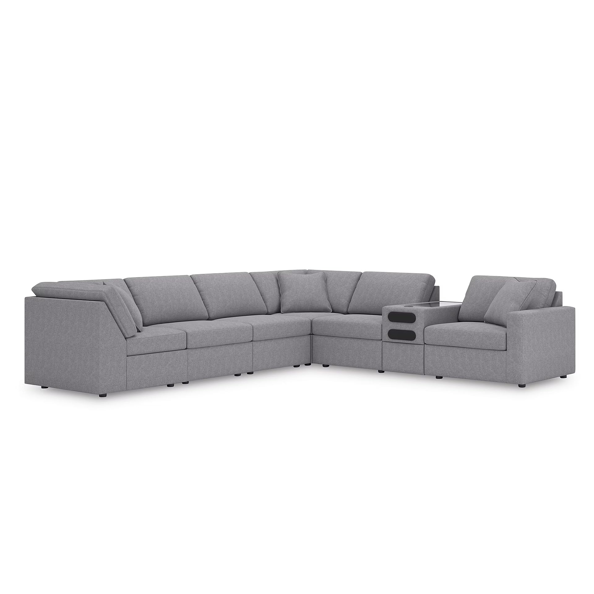 Signature Design by Ashley Modular Sectional with Audio Console, Grey