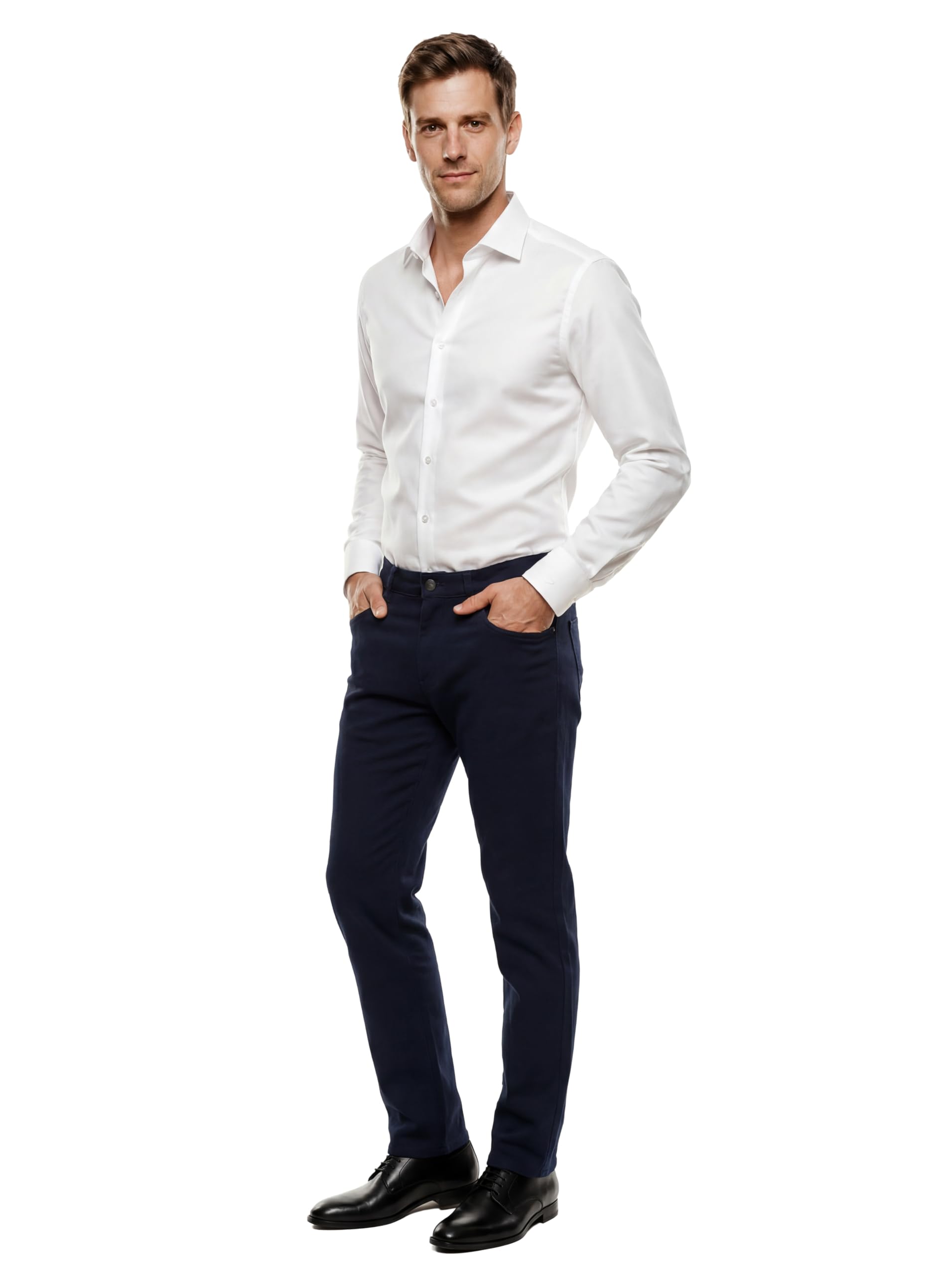 MARVELIS Body Fit Extra Long Arm Poplin White Al 69 - White, 44