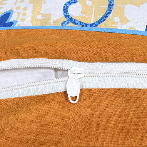 Image of Story@Home Pandora Collection 152 TC 100% Cotton Bedsheet for Double Bed with 2 Pillow Covers (90 X 108 Inch, Yellow & Blue)