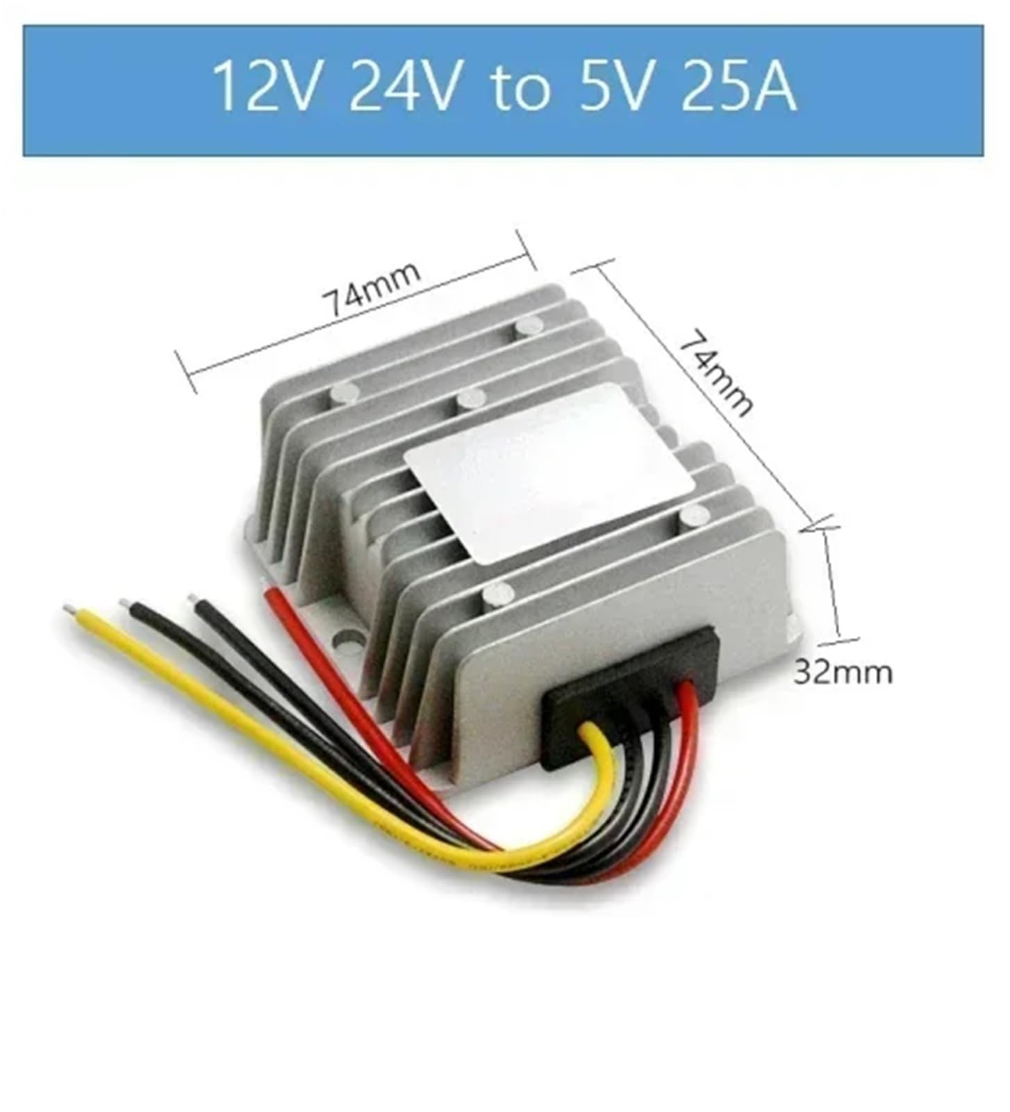 1 sztuka 24 V 12 V na 5 V 1A-40 A DC DC przetwornica napięcia Step Down 5 V reduktor napięcia zasilacz LED do samochodów, autobusów, łodzi (aluminium 25A)