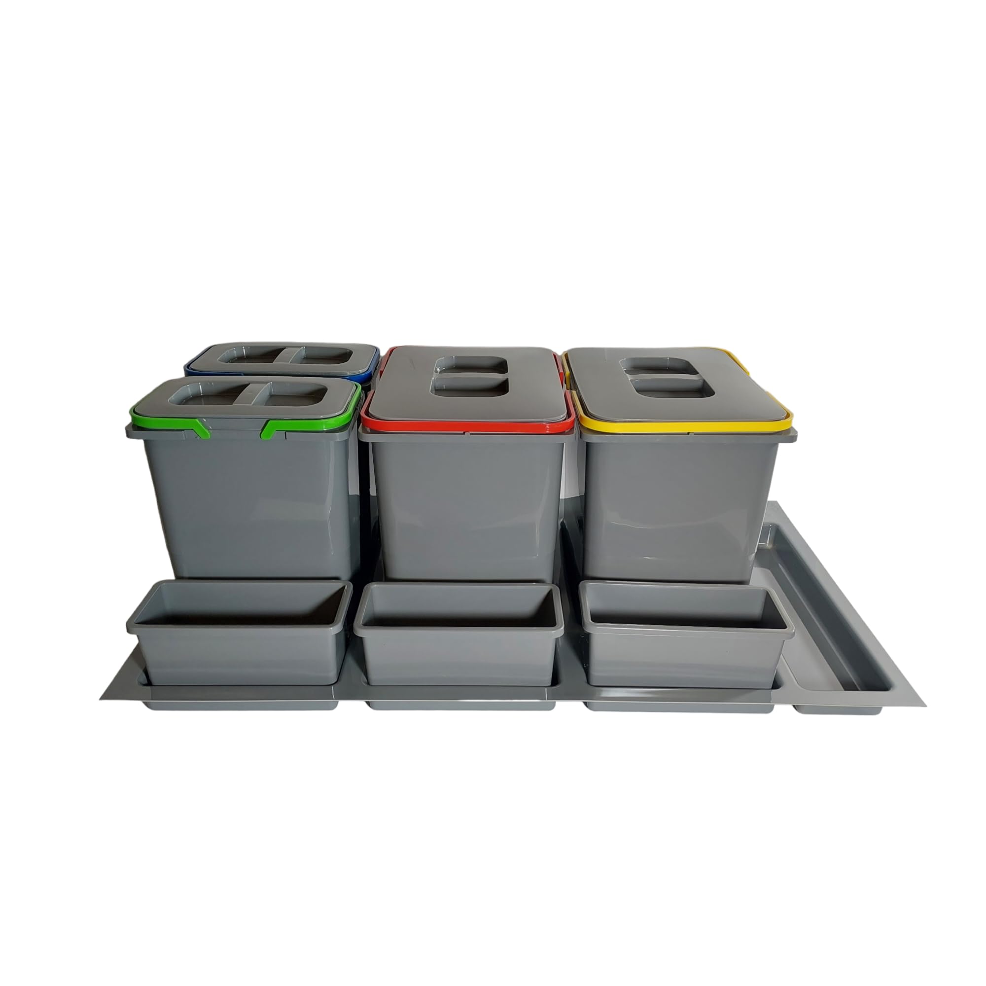 GTV Set De Collecteurs De Déchets AxiSpace, Pour Tiroirs Et Armoires D'une Largeur De 600 Mm, Composé De Bacs De 2 X 15 L, Poubelle En Plastique Avec Particules De Graphène, Couleur - 3