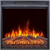 CHEMIN'ARTE Insert électrique à Encastrer - Effet Flammes - LEDs - Oxford 2XL 71x15x74cm - Extra Fin - Chauffage 2000W avec Thermostat électronique- Conçu en France - Garanti 2 Ans - 1