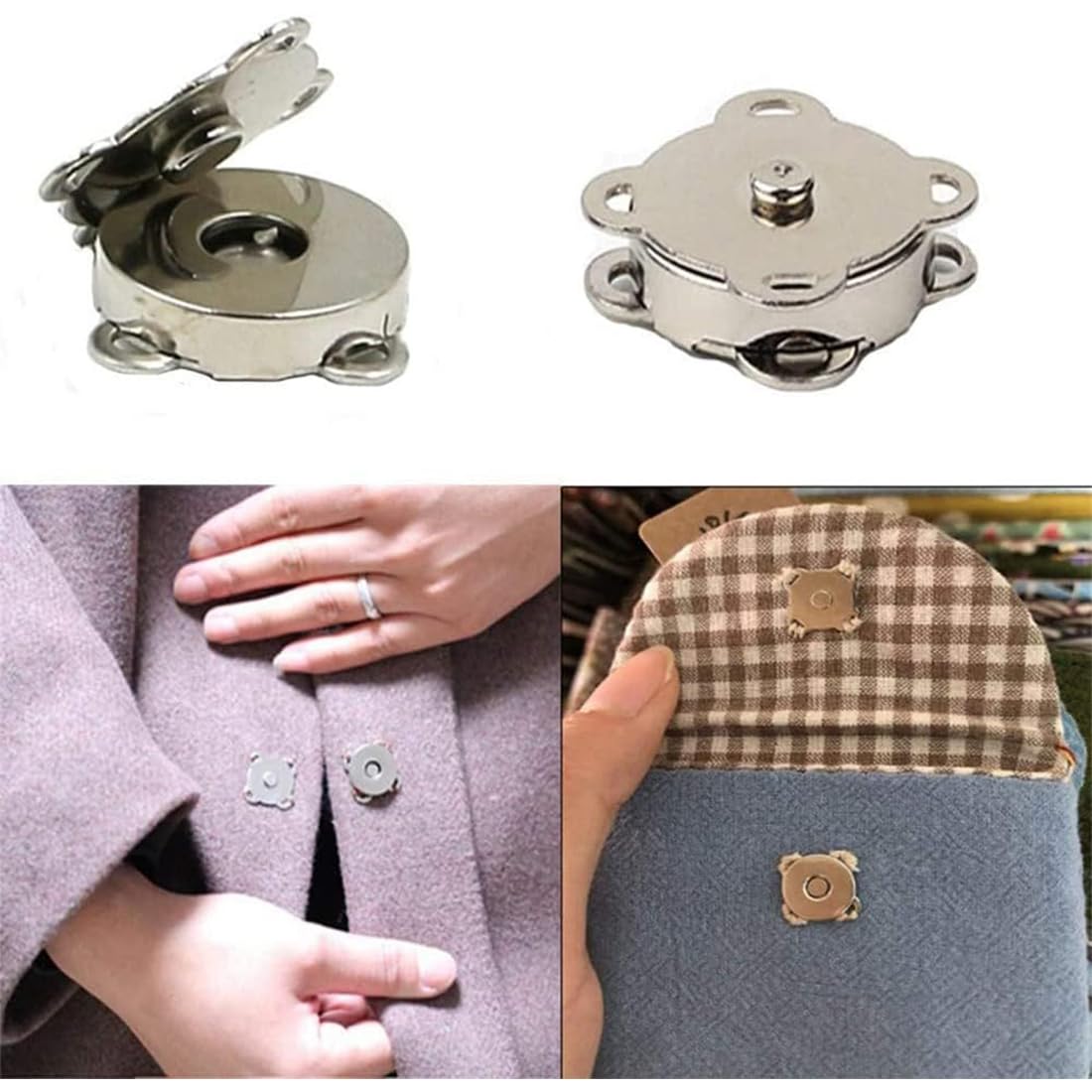 Lèvent de portefeuille à boutons-pression en métal, boucle inconnu magnétique automatique Lèvent de portefeuille à boutons-pression en métal, boucle inconnu magnétique automatique