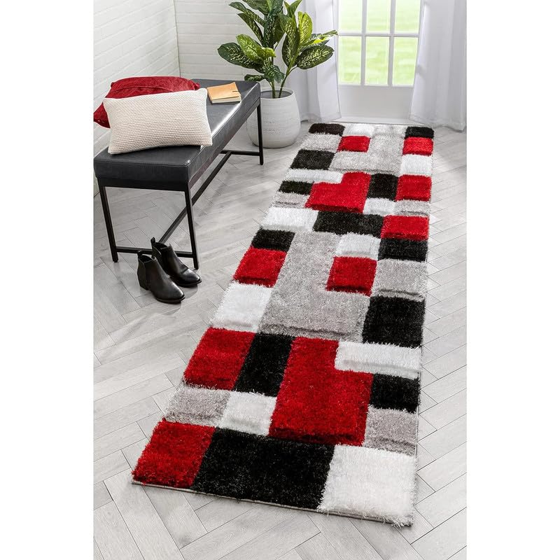 Image of Carpet for Living Room, Bedroom and Hall Handmade Microfiber Cozy Soft and Fluffy Shaggy Area Rug with 2 inch Thick Anti Skid Carpet [2x6 Feet Multi 06]