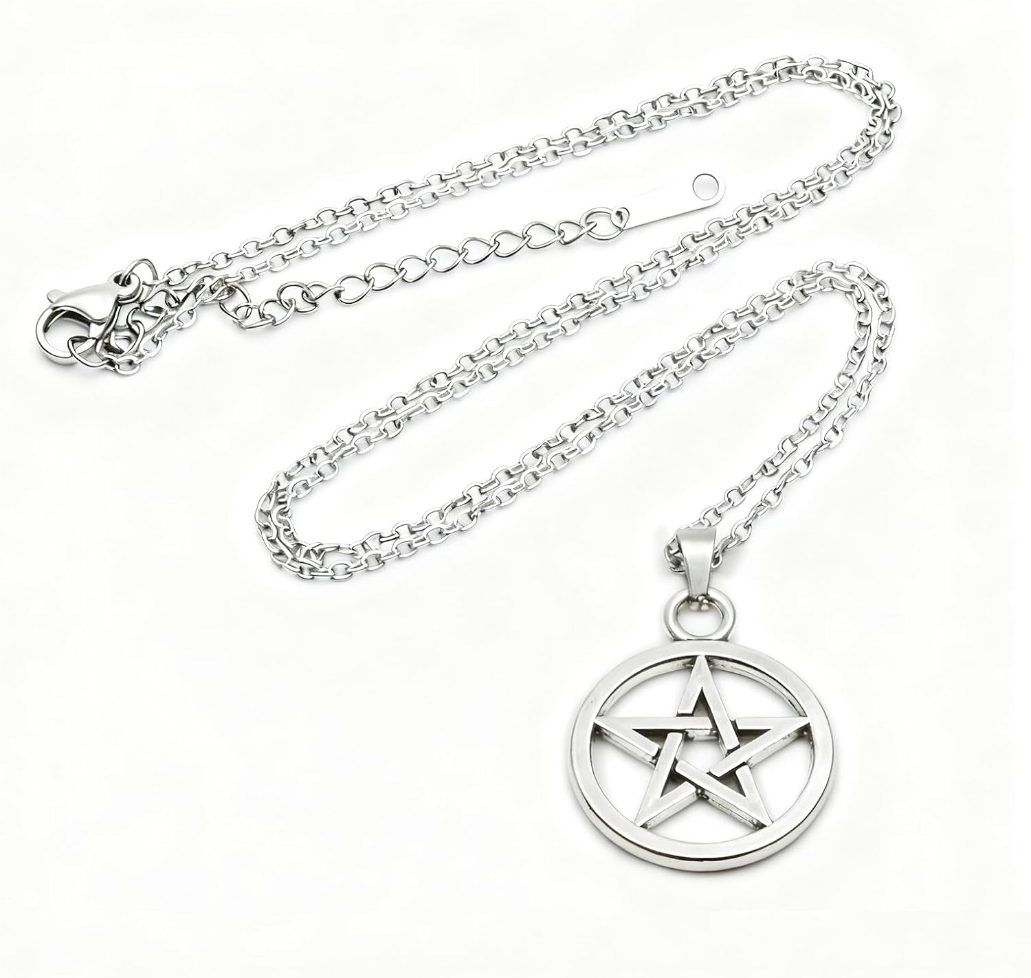 Gothic Pentacle Necklace Handmade Charm Pendant for Women Pagan Jewelry with Stainless Steel Chain Wiccan Gift - Image 2