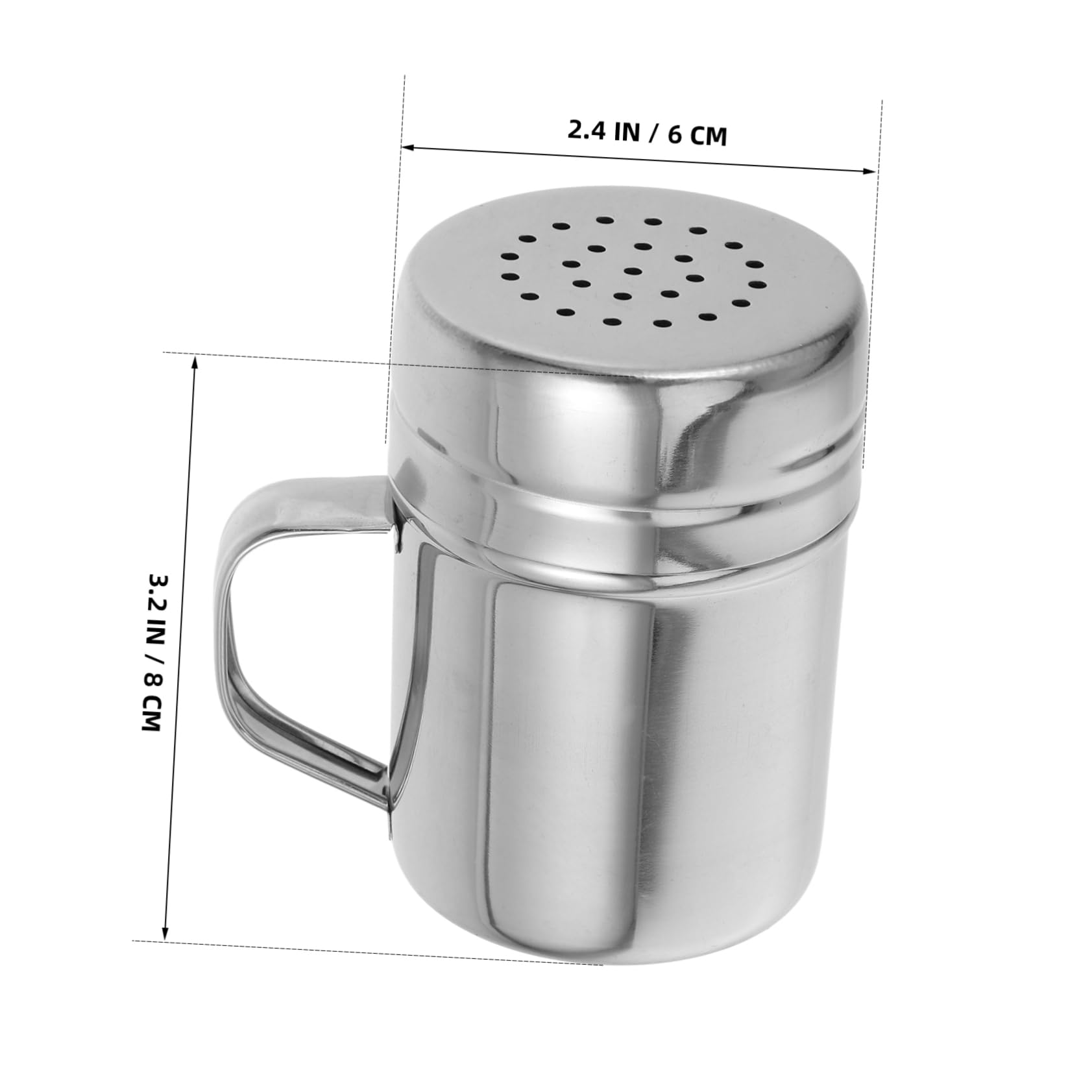 MAGICLULU 2pcs Stainless Steel Powder Shakers Hand Sifter Small Shaker for Flour Salt Sugar Baking Cooking Accessory