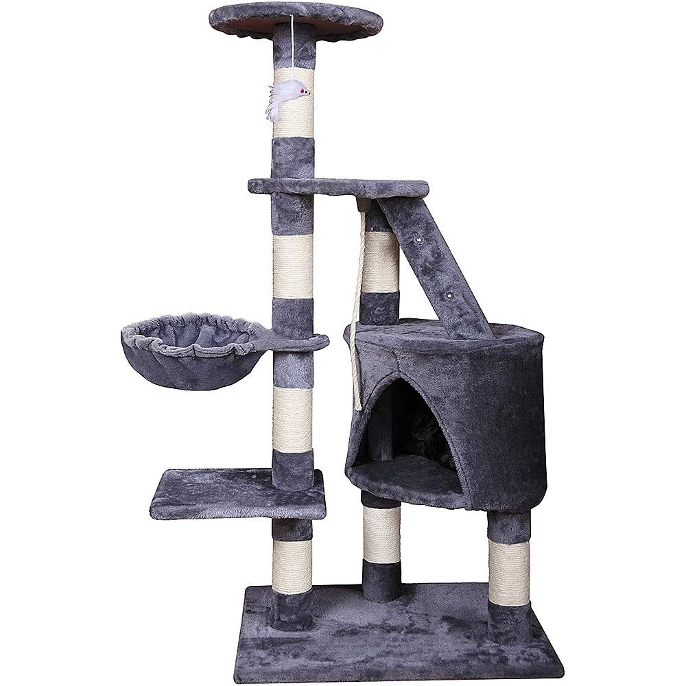 Melko Rascador mediano para gatos, 120 cm, color gris