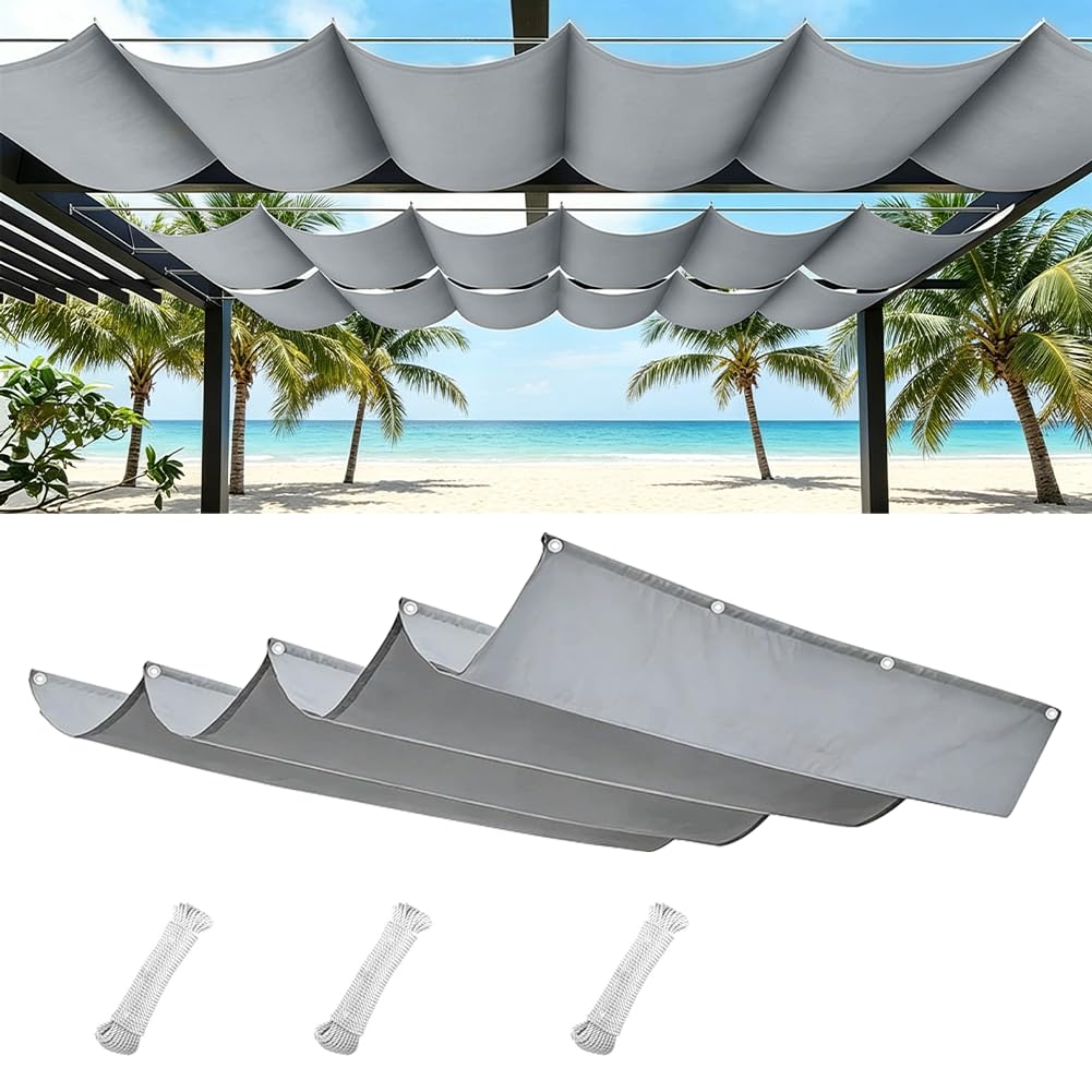 Aoreun Einziehbar Welle Sonnensegel 100x200 cm, Verstellbar Schattenabdeckung Wasserdicht Sonnenschutz UV- Strahlungen, Spannmarkise Beschattung für Garten Terrasse (Dunkelgrau)