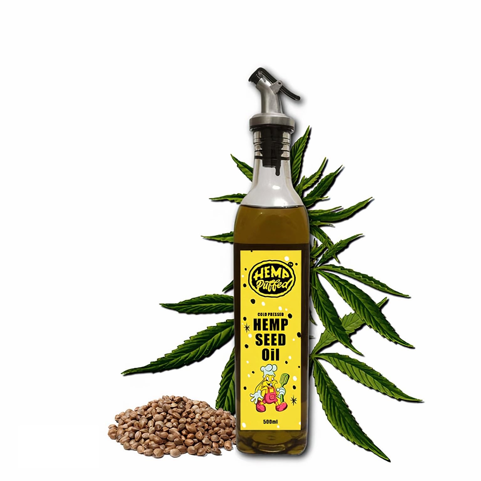 Hemp Puffed Hemp Seed Oil (500ml) Dispenser Bottle| Cold Pressed | Rich in Omega-3 and Omega-6 | Food Grade | Multipurpose Oil | Anti-Inflammatory Benefits | Oil For Glowing Skin | Oil For Hair Fall (B0C5PLGRMR) Amazon Price History, Amazon Price Tracker