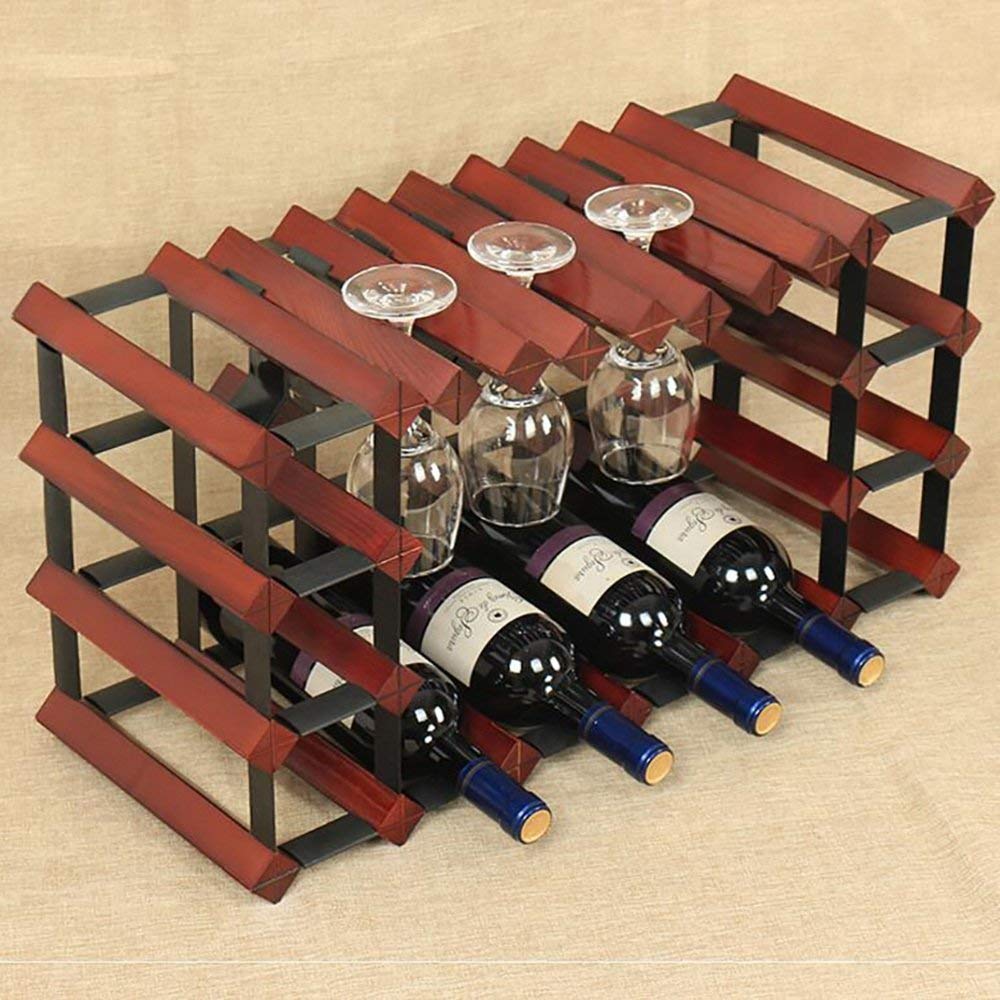 Buy MJK Wine Bottle Rack,10 Bottles Solid Wood Hanging Upside down