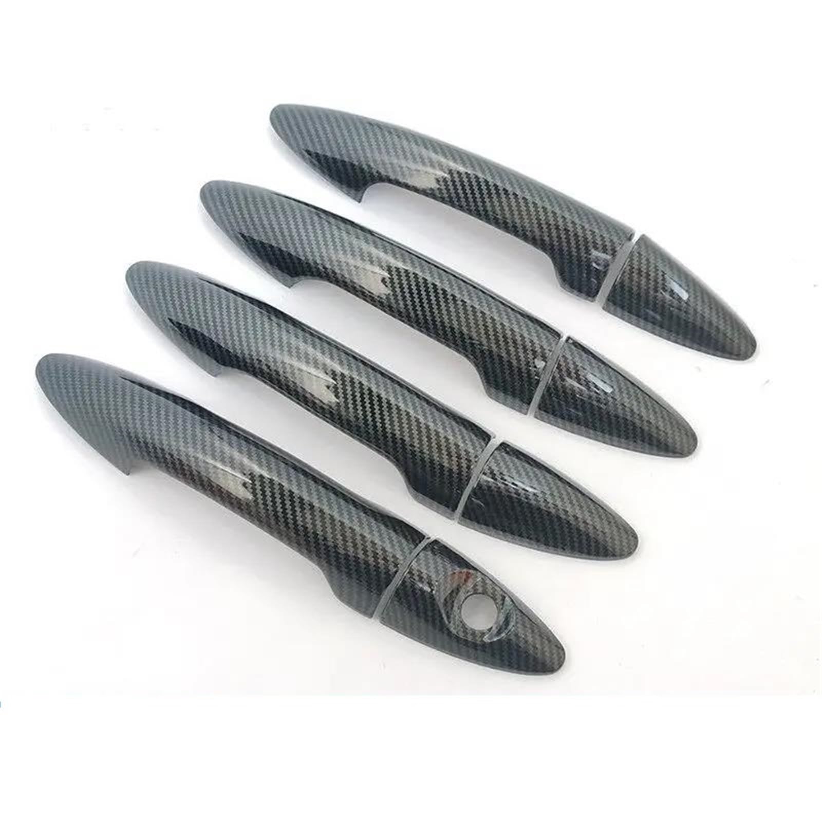 SLIMES Carbon Fiber Chrome Car Door Handle Cover Decor Trim Stickers for KIA for Rio 3 for Rio3 K2 2011-2016 Styling Cover Stickers(Handle 0 Button)
