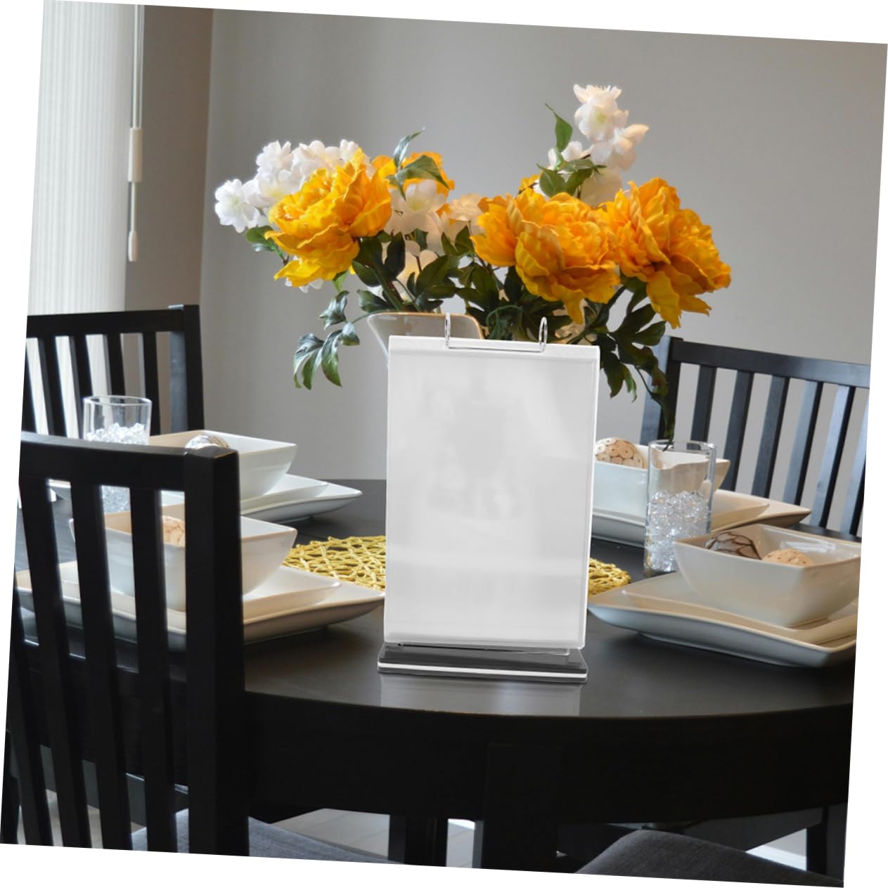 Soporte para Menú de Mesa Abatible 3 Piezas Pvc para Exposición | A6, Diseño Plegable de Sobremesa, Formato Vertical, Acabado Moderno, Pack de 3 Unidades