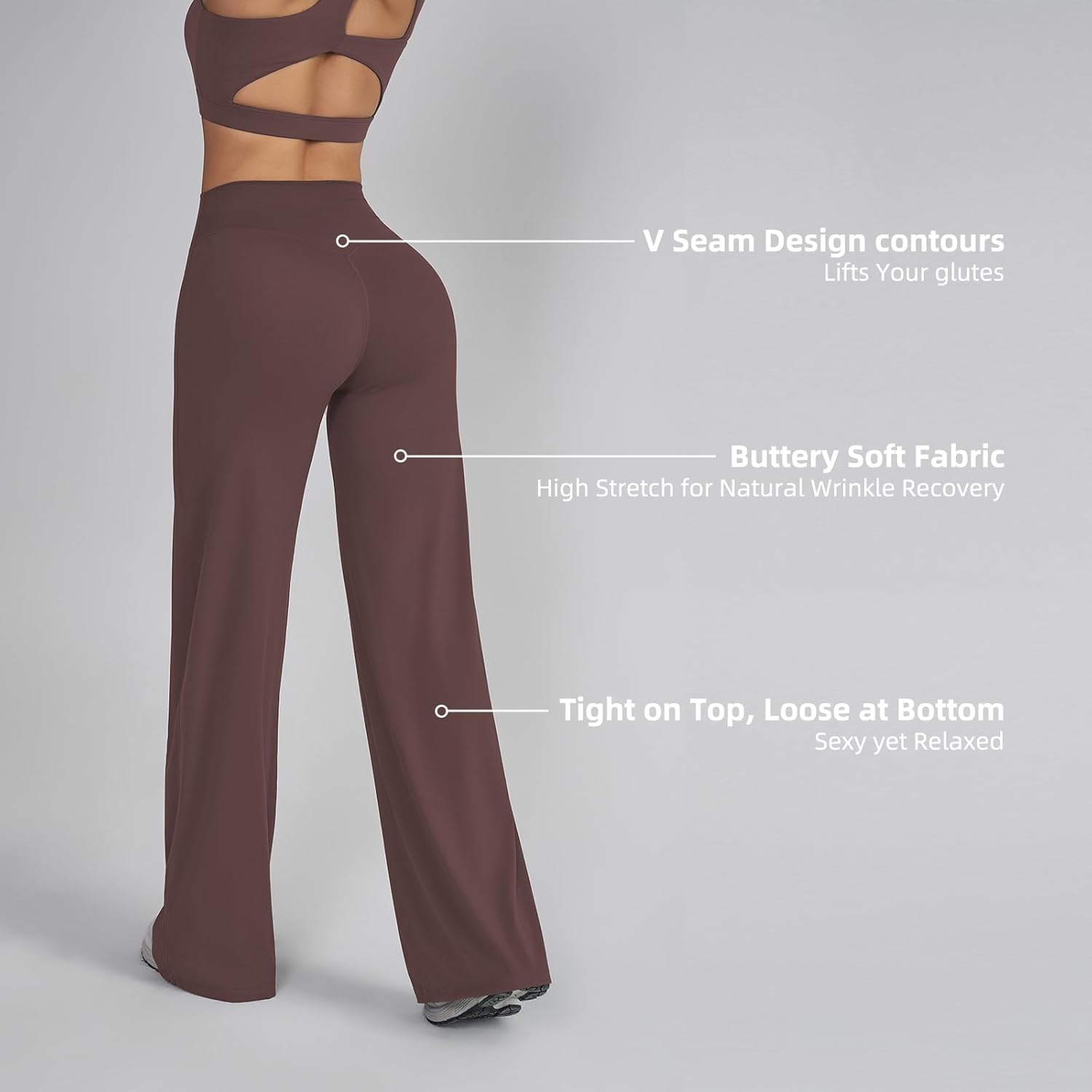 Wide Leg Leggings Women, High-Waisted Straight Leggings, Casual Pants for Women, Wide Leg Yoga Pants - Image 5