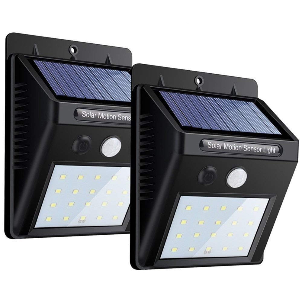 Careflection Motion Sensor 20 Led Solar Light, Outdoor Weatherproof For Driveway Garden Path Yard- Pack Of 2(Plastic)