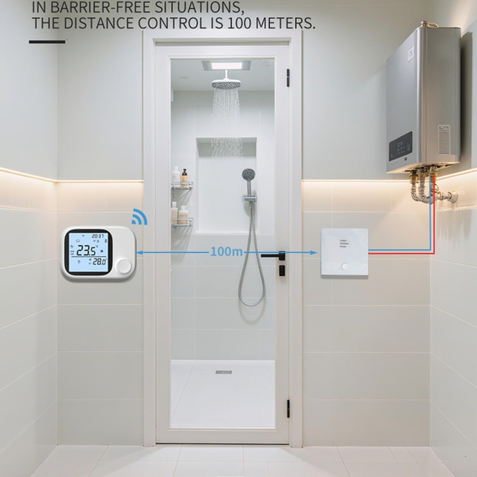Regulador de calefacción WiFi compatible con Tuya, termostato de pared para caldera, mando a distancia intuitivo a través de smartphone, diseño que ahorra espacio