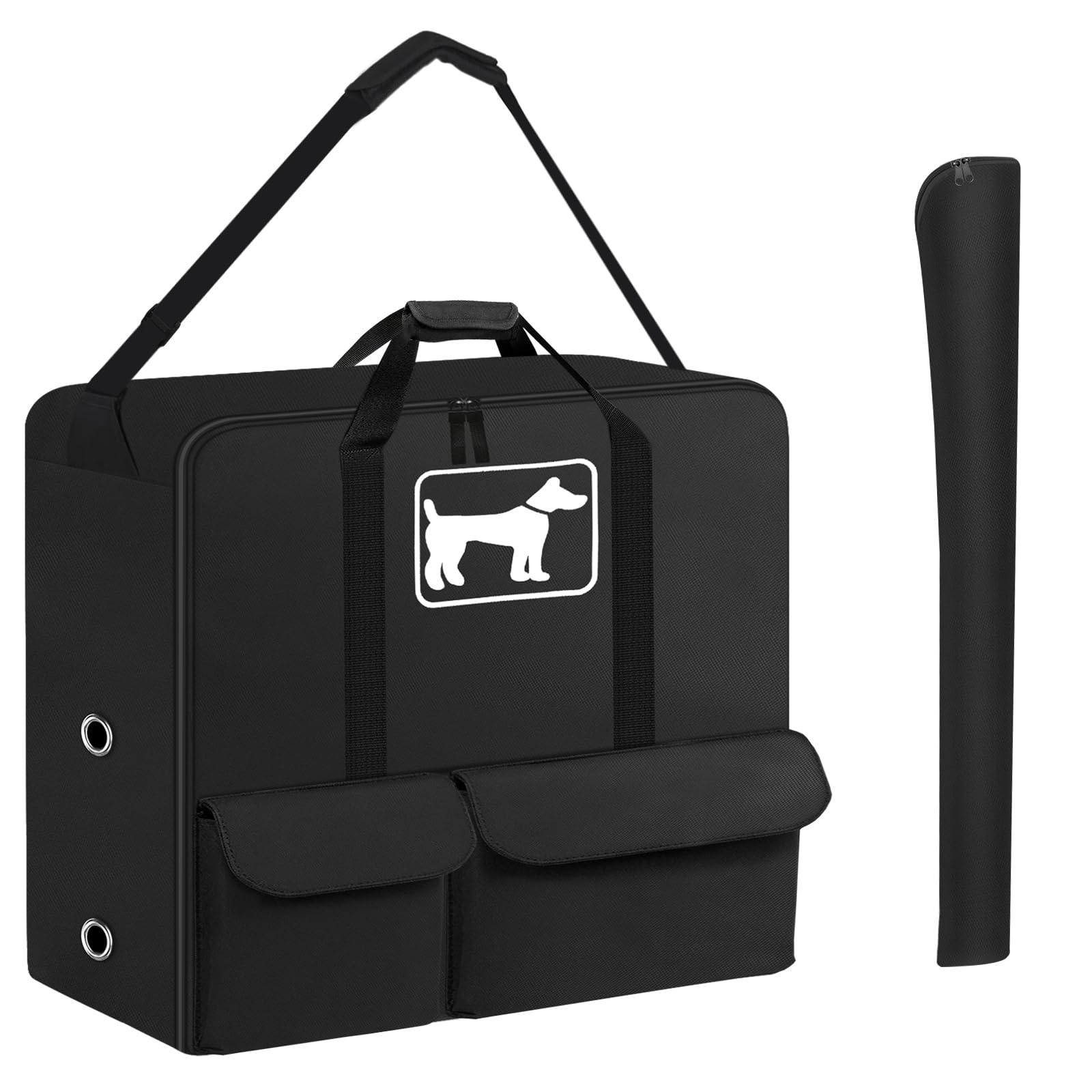SIRUITON Dog Playpen Storage Bag Fits 64cm H 8 Panels and 9 Stakes Suitable for Foldable Exercise Pet Playpen, RV Dog Fence Travel Bag,with Reinforcing Plate & Shoulder