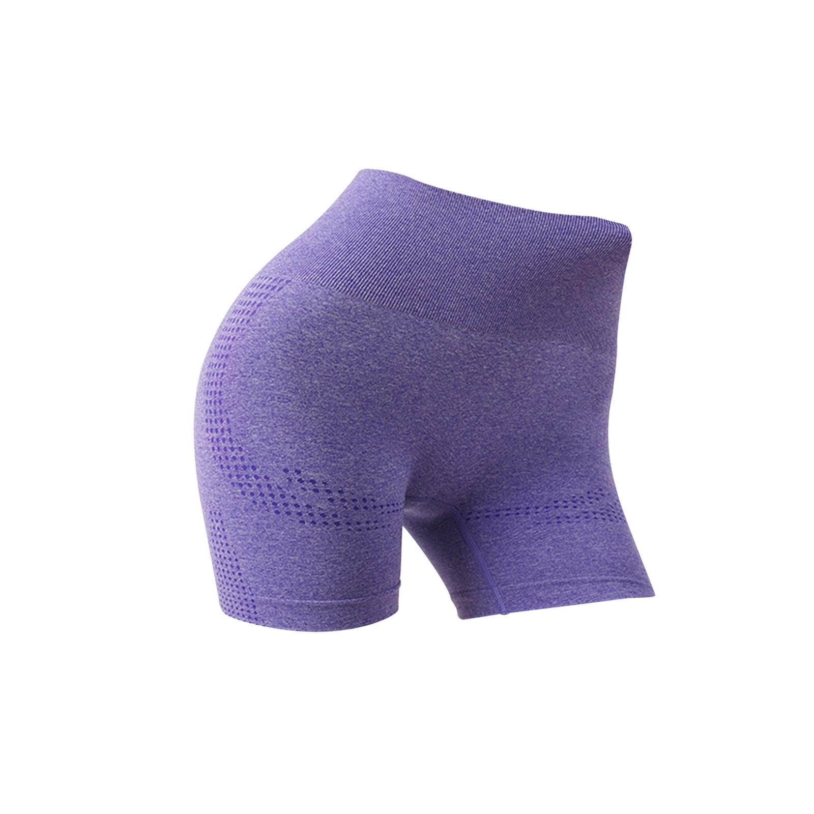 Womens Yoga Shorts High Waisted Workout Shorts for Fitness Home Gym Training L XL Purple | Sporting Goods | Cycling | Cycling Clothing | Shorts-image-45