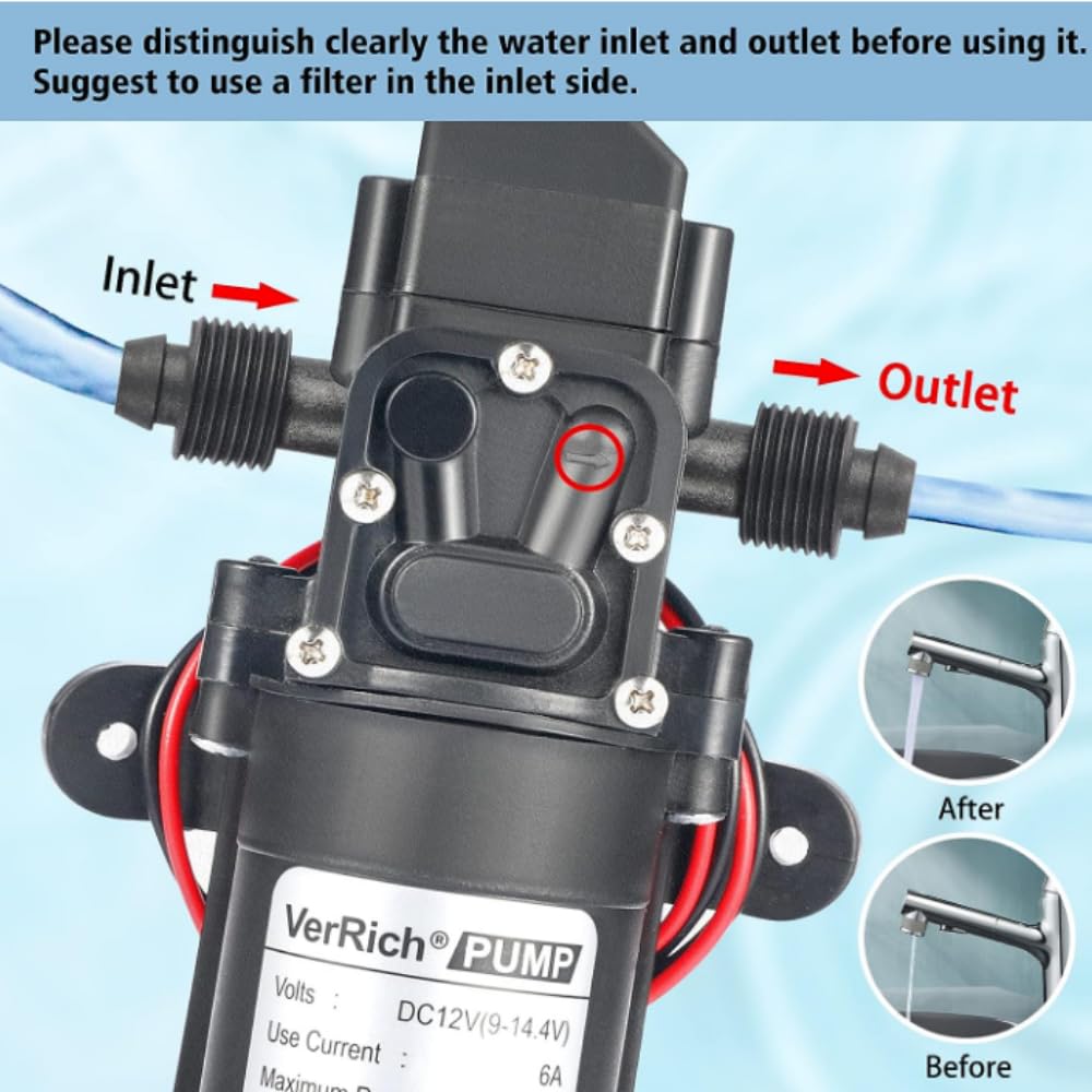 Pompe à Eau Auto-Amorçante Risegun DC 12V 70W Haute Pression Pour Bateau Camping-Car