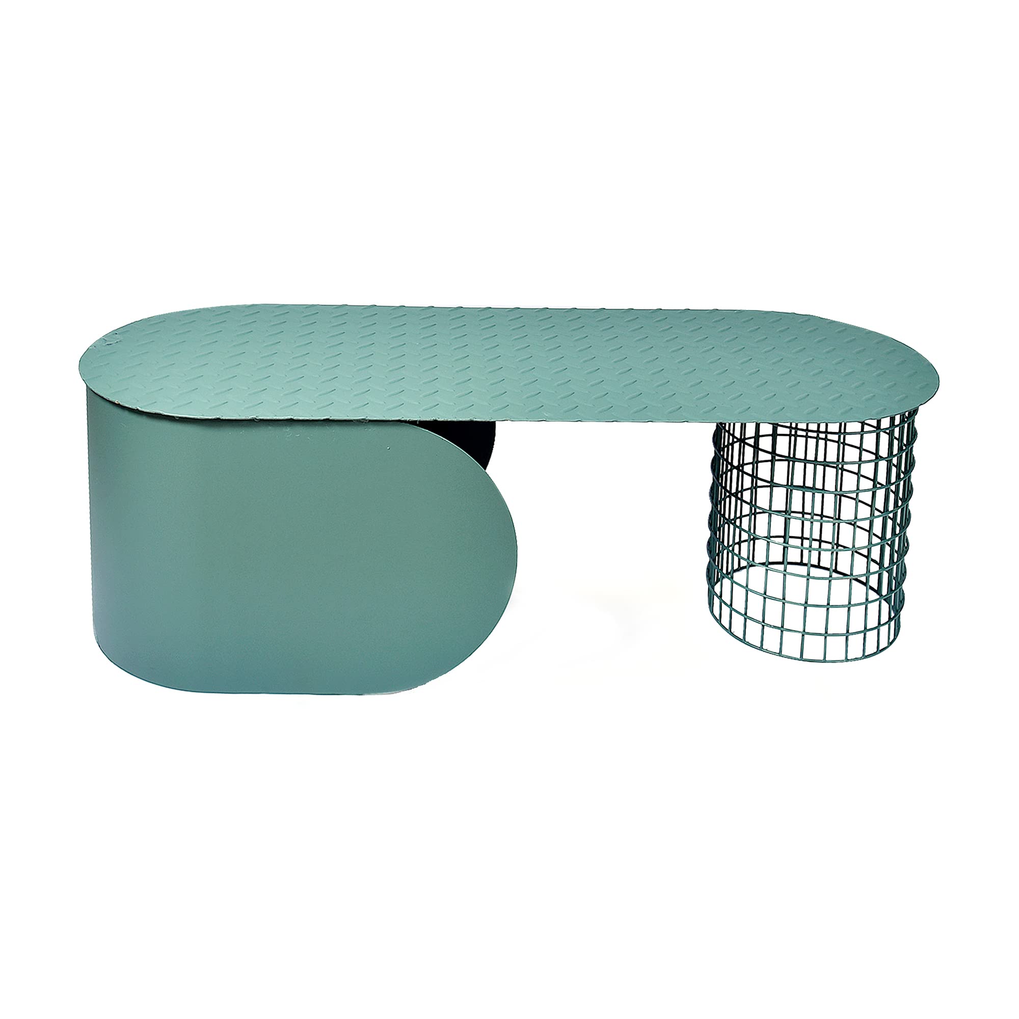 Elan Equlibria Bench, Metal Coffee Table (Moss Green)