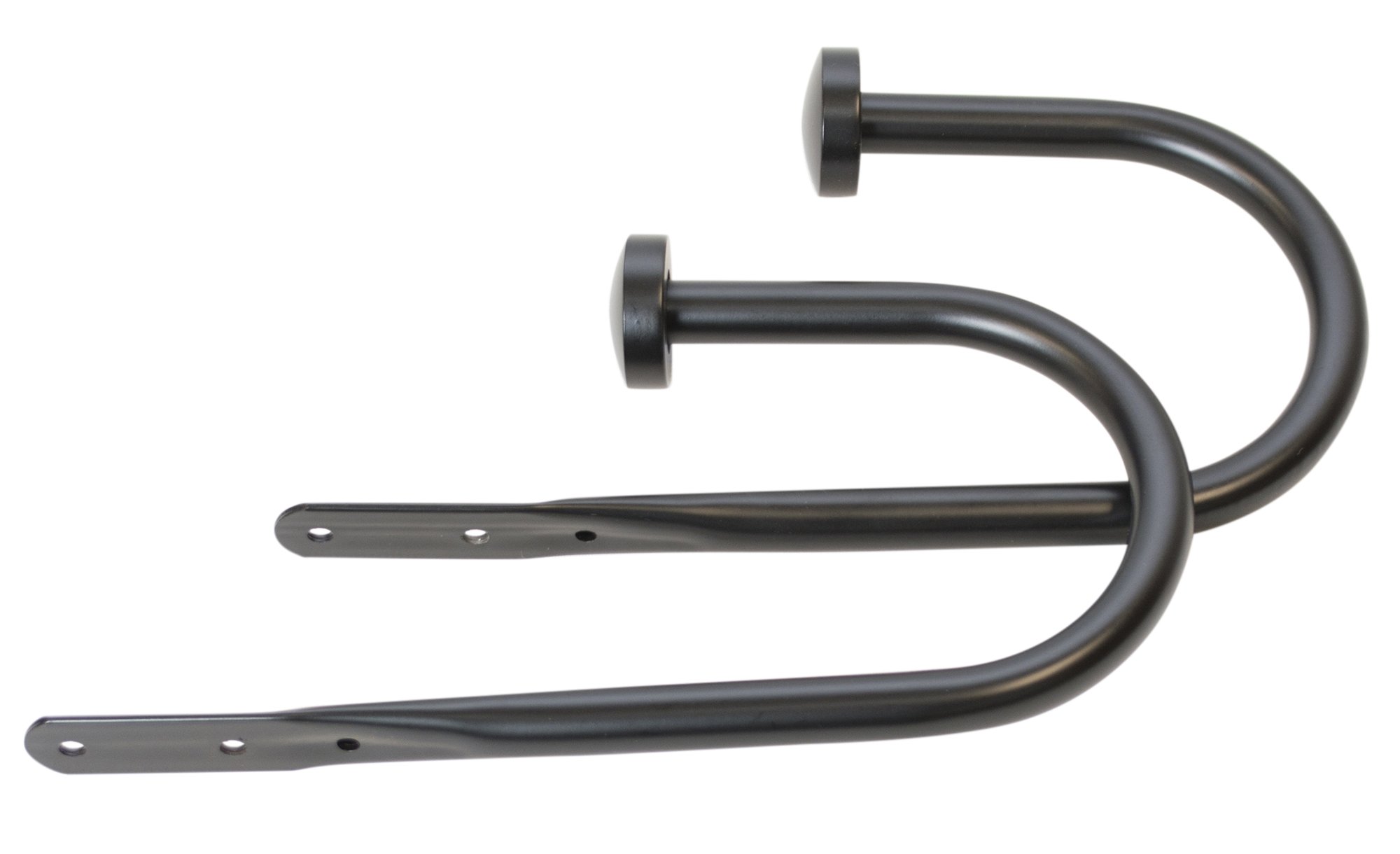 MERIVILLE Set of 2 Decorative Black End Cap Window Curtain Holdbacks for Draperies