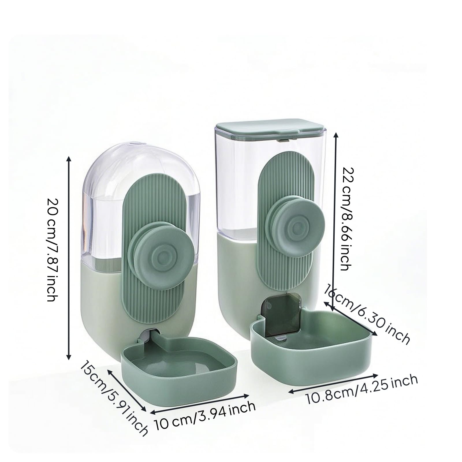 Colcolo Distributore d'Acqua Mangiatoia E Abbeveratoio per Pet a Flusso Continuo per Crocchette Serbatoio Trasparente in Plastica Resistente Fissaggio Adatto per Cani Gatti Conigli