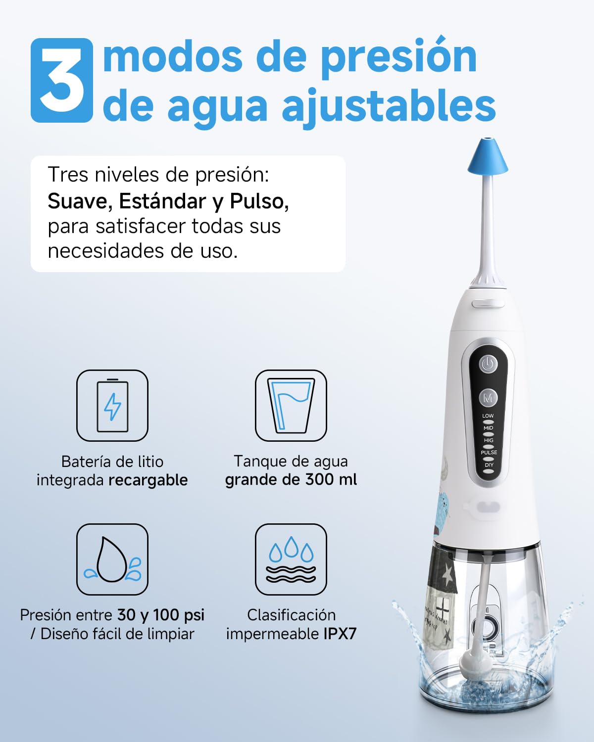 Lavado Nasal Eléctrico Inalámbrico | Para Adultos y Niños | Para la higiene nasal diaria en caso de congestión nasal y problemas de sinusitis | Modelo recargable con gran autonomía