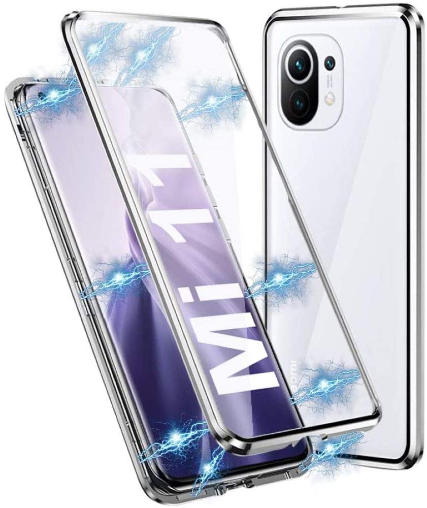 Gypsophilaa Cover Xiaomi Redmi Note 6 PRO Custodia,[1X Vetro Temperato] Adsorbimento Magnetico con Bumper in Metallo,Ultra Sottile Trasparente Vetro Temperato Posteriore Custodia in Case Cover