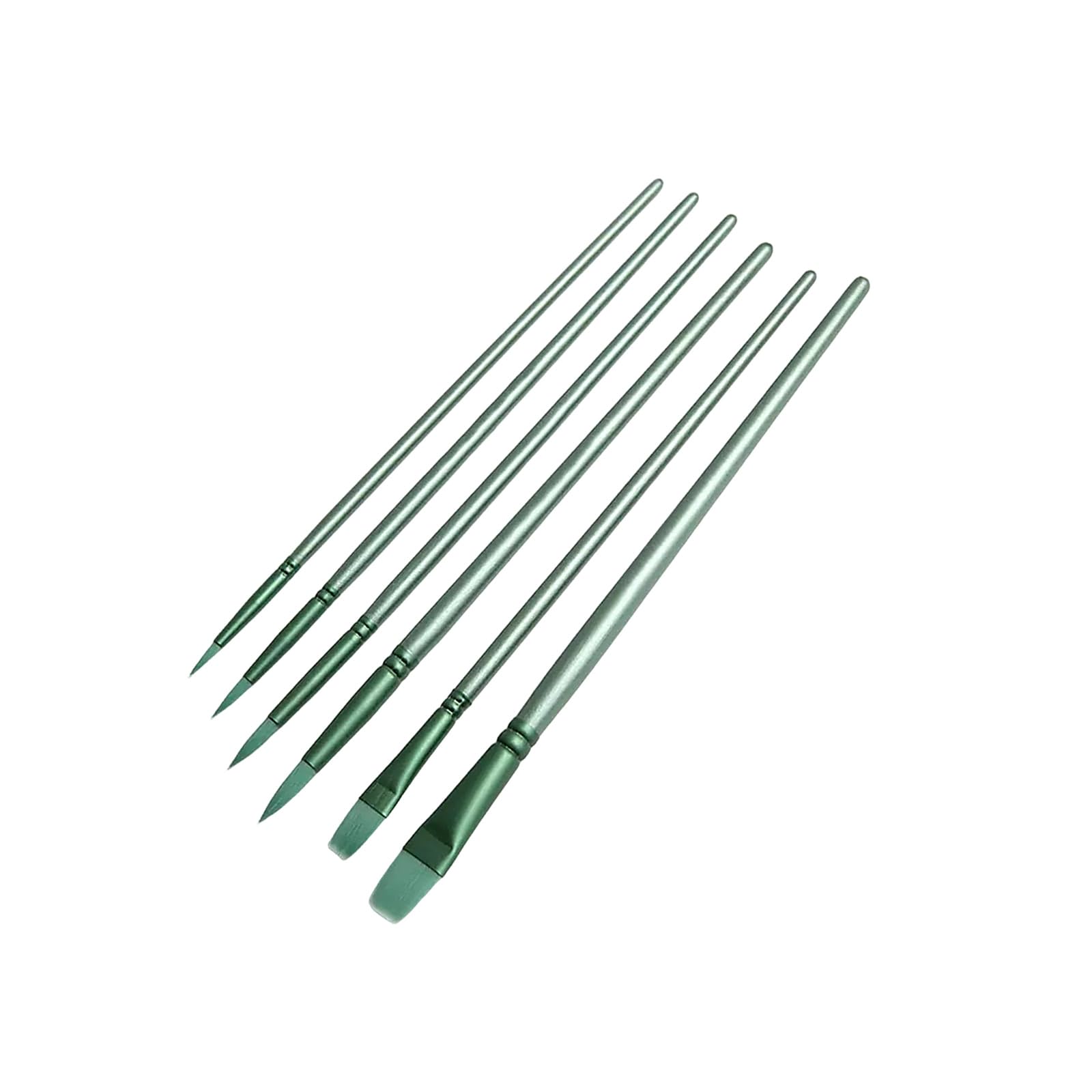 Aqvjd Green Of Artist Paintbrush For Canvas Fabric Wood Project With Nylon Bristles Nonslip Handle Paint Brushes Assorted Size Nylon Paint Brushes Art