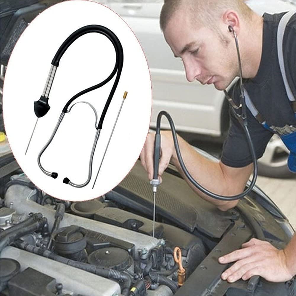 Zestaw stetoskopu ANCLLO Mechanics, diagnostyczny silnik samochodowy Tester wrażliwych narzędzi słuchowych, tester silnika, Auto mechanika cylindra ze stali nierdzewnej Stetoskop Narzędzie diagnostyczne silnika samochodowego Narzędzie do słuchu