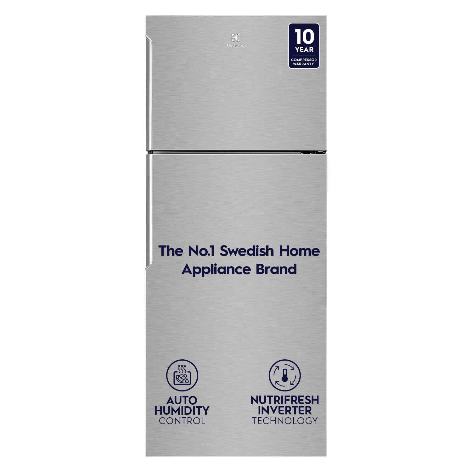 Electrolux 461L Frost Free Inverter Double Door Refrigerator, Top Freezer, TasteLockAuto & TasteGuard Technology, Arctic Silver Steel, UltimateTaste 500, ETB4600C-A