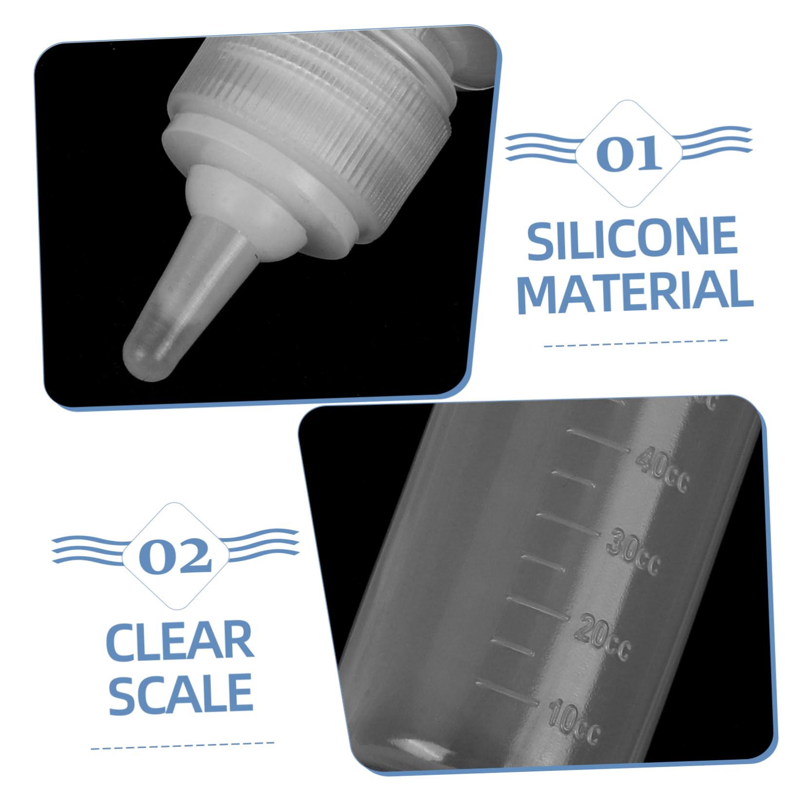 COSMEVIVI Small Animal Nursing Bottle 60ml Silicone Bottle Scale Portable Easy to