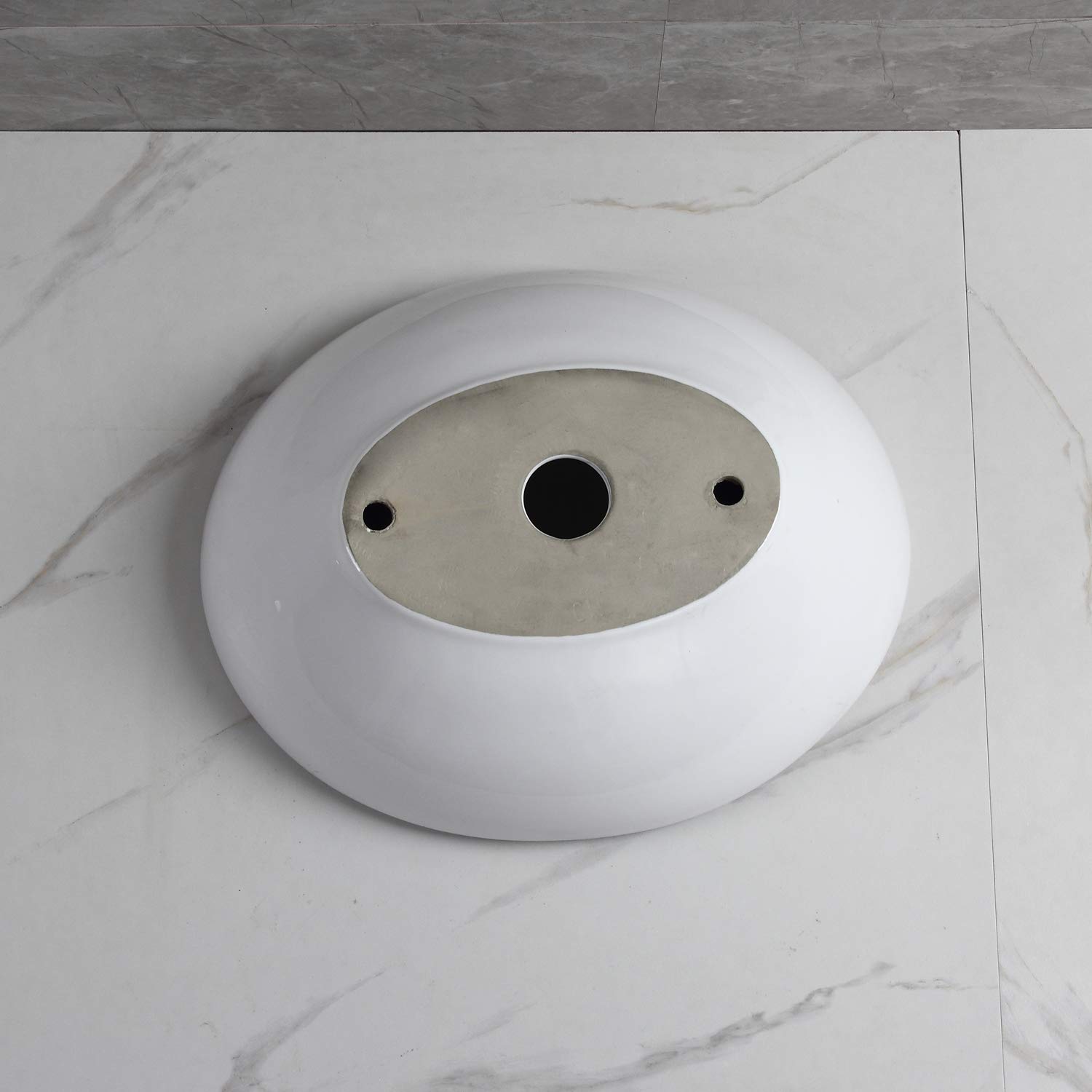 Umywalka nablatowa Ceramiczna umywalka Miska Błyszcząca Biała Owalna Okrągła Umywalka Naczynia Nowoczesny Design do Szatni Łazienkowej Biura