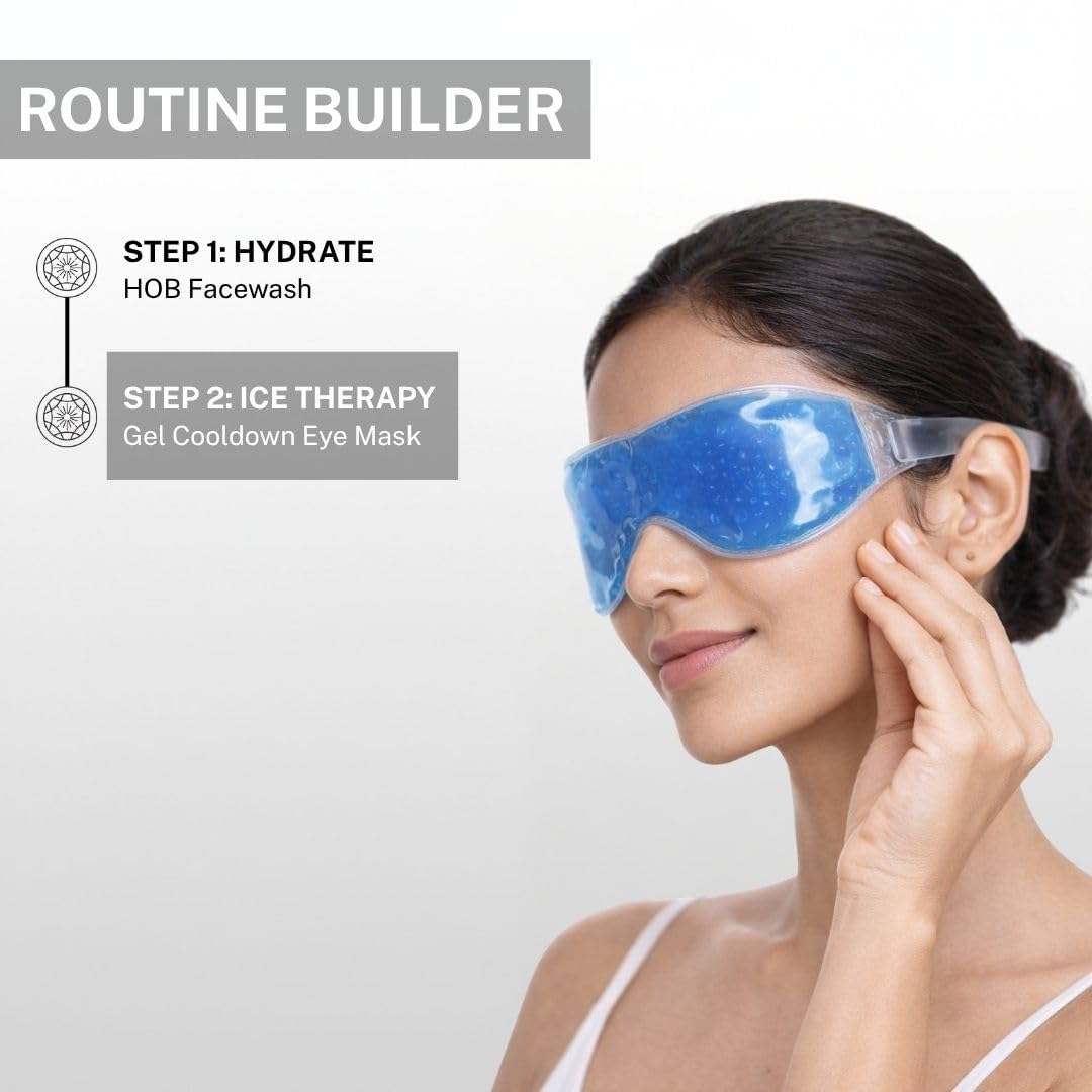 House of Beauty Hot & Cold Therapy Gel Eye Mask with Adjustable Strap for Eye Puffiness, Dark Circles, Dry Eyes, Under Eye Bags - Blue (Pack of 1) — Amazon image 5