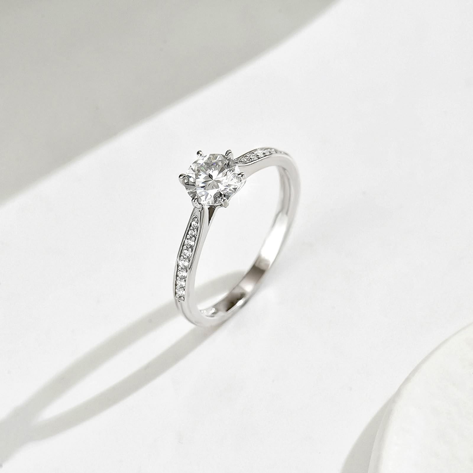 KnSam Auténticas joyas de platino 950, anillos de pareja con moissanita, anillos de pareja PT950, talla 53 (16,9)