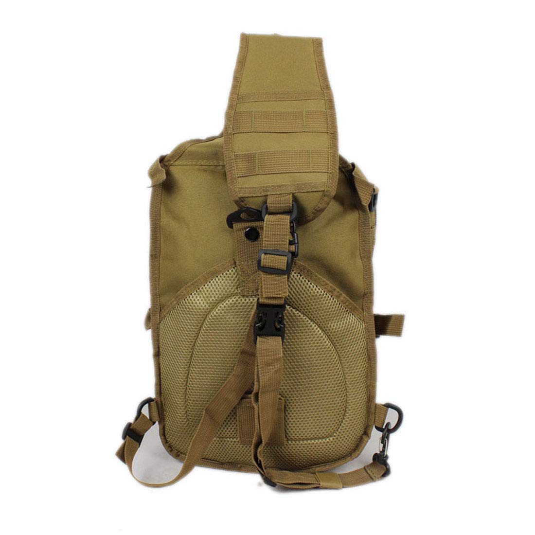 Hebetag Sling Bag Hiking Backpack for Men Women Travel Outdoor Tactical Military Camping Walking Mountain Climbing Crossbody Shoulder Pack Casual Ruckpack Khaki