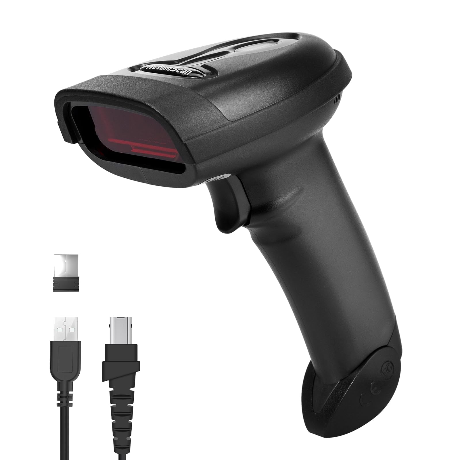 NetumScan Wireless Barcode Scanner 2 in 1 (2.4G Wireless & USB Wired) Lettore 1D Bar Code Portatile USB Ricaricabile per Computer Mac Laptop 1698W