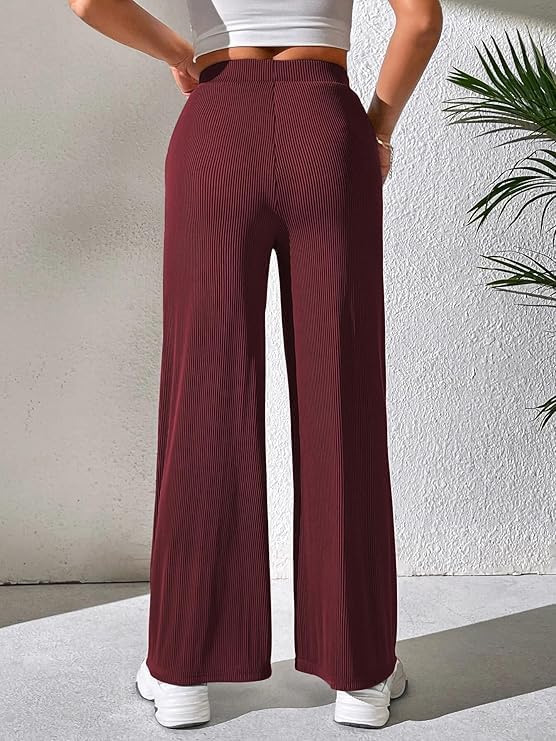 Image of GRECIILOOKS Women's Parachute Cargo Pants - High Waist Flared Korean Trousers| Trendy Casual Wear for Daily & Travel Use (Available in Plus Size)