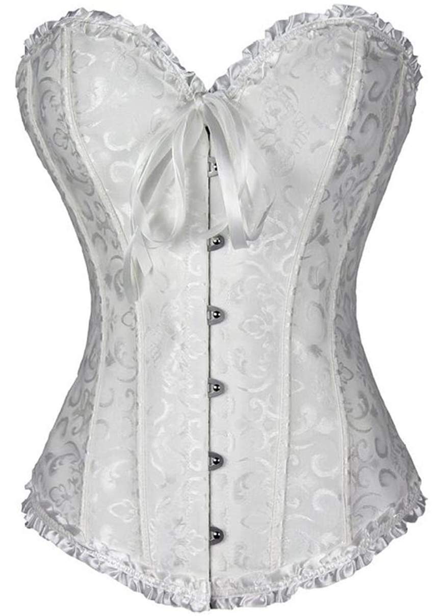 FeelinGirlCorsets Top for Women Halloween Women's Bustiers Corsets Lace Up Vintage Strapless Corset Plus Size 10 Steel Bones G-string S-6XL