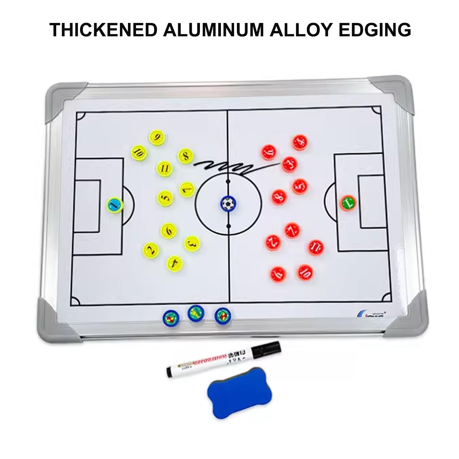 Lavagna Calcio Allenatore con Penna Magneti, Lavagna Magnetica per Allenamento e Analisi dei Giochi, Lavagna Tattica Calcio, Lavagna Calcio Allenatore di Board, con Pennarello, Gomma