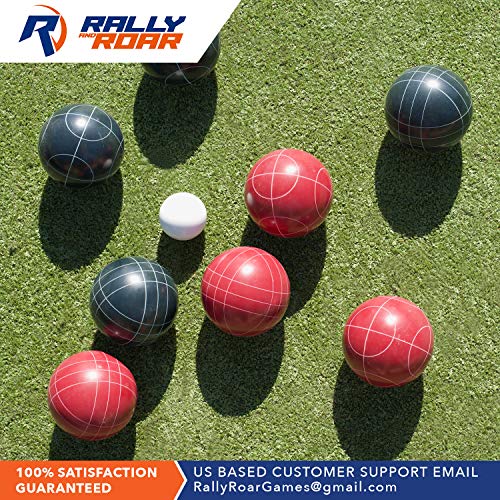Rally And Roar Backyard Bocce Ball Game Set - 8 Balls, Pallino, Carry Case, Measuring Rope - 100Mm #TOP4