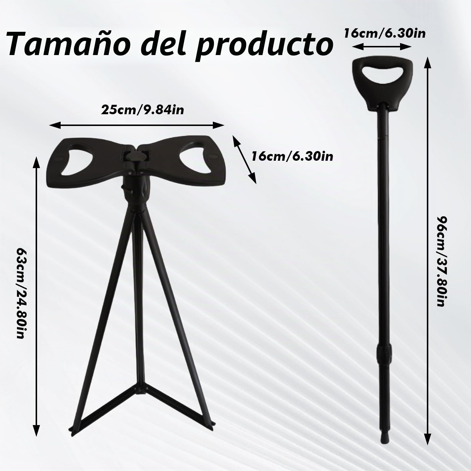 Silla de Paseo portátil, bastón Ajustable con Asiento, bastón portátil Ajustable, Asiento Plegable para bastón para Acampada, Senderismo y Viajes, Carga máxima 80 kg