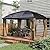 Outsunny 10' x 14' Hardtop Gazebo Canopy with Galvanized Steel Roof, Aluminum Outdoor Pavilion Gazebo with Top Hook, Netting, and Curtains for Patio, Garden, Backyard, Deck, Brown